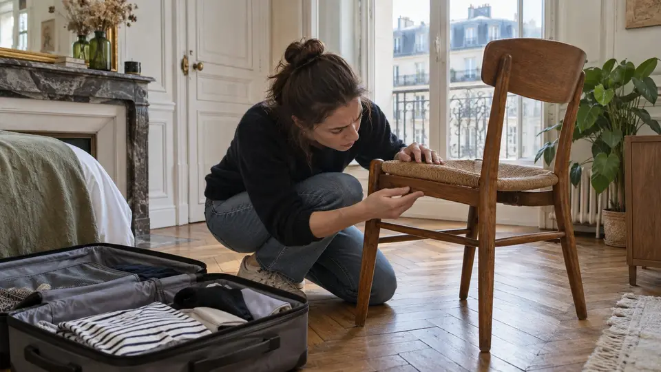 Inspection d’une valise et d’un meuble d’occasion pour prévenir les punaises de lit