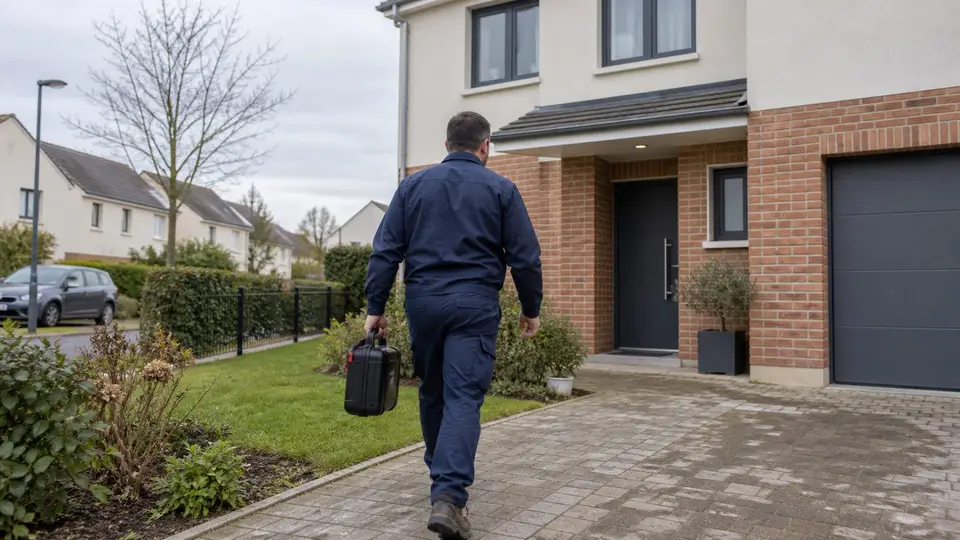 Technicien punaises de lit se rendant dans une maison pavillonnaire en Essonne