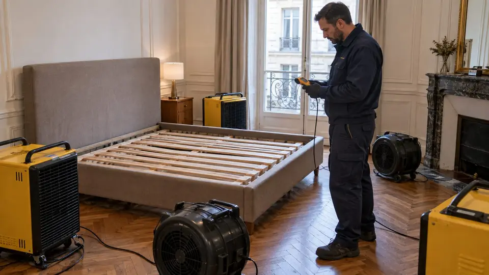 Traitement thermique des punaises de lit : générateurs de chaleur dans une chambre parisienne